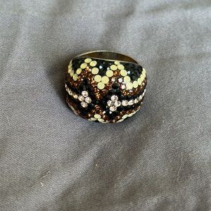 Size 7– brown/yellow Swarovski ring